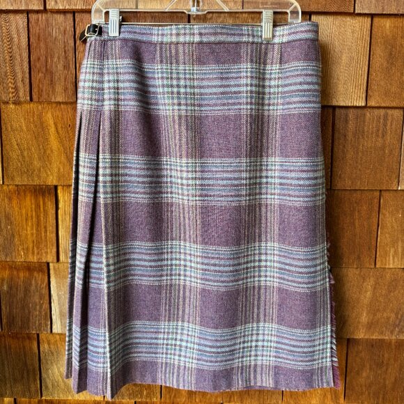 VTG James Pringle Wool Scottish Cranberry Plaid in Women's 14 - Picture 7 of 8